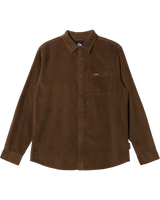 The Quiksilver Mens Smoke Trail Corduroy Shirt in Canteen