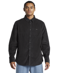 The Quiksilver Mens Smoke Trail Corduroy Shirt in Tarmac