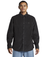 The Quiksilver Mens Smoke Trail Corduroy Shirt in Tarmac