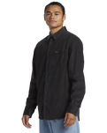 The Quiksilver Mens Smoke Trail Corduroy Shirt in Tarmac