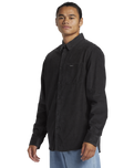 The Quiksilver Mens Smoke Trail Corduroy Shirt in Tarmac