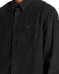 The Quiksilver Mens Smoke Trail Corduroy Shirt in Tarmac