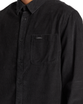 The Quiksilver Mens Smoke Trail Corduroy Shirt in Tarmac