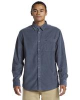 The Quiksilver Mens Smoke Trail Corduroy Shirt in Flint Stone