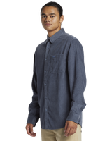 The Quiksilver Mens Smoke Trail Corduroy Shirt in Flint Stone