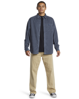 The Quiksilver Mens Smoke Trail Corduroy Shirt in Flint Stone