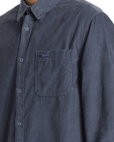 The Quiksilver Mens Smoke Trail Corduroy Shirt in Flint Stone