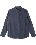 The Quiksilver Mens Smoke Trail Corduroy Shirt in Flint Stone