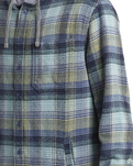 The Quiksilver Mens Sandbar Hooded Flannel Shirt in Vintage Blue