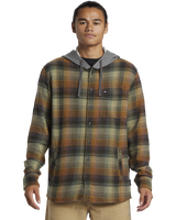 The Quiksilver Mens Sandbar Hooded Flannel Shirt in Grape Leaf