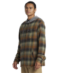 The Quiksilver Mens Sandbar Hooded Flannel Shirt in Grape Leaf