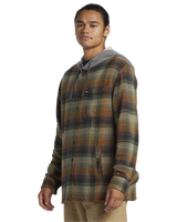 The Quiksilver Mens Sandbar Hooded Flannel Shirt in Grape Leaf