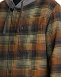 The Quiksilver Mens Sandbar Hooded Flannel Shirt in Grape Leaf