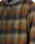 The Quiksilver Mens Sandbar Hooded Flannel Shirt in Grape Leaf