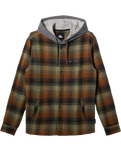 The Quiksilver Mens Sandbar Hooded Flannel Shirt in Grape Leaf