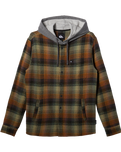 The Quiksilver Mens Sandbar Hooded Flannel Shirt in Grape Leaf