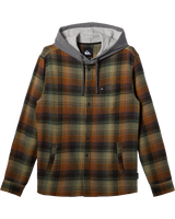 The Quiksilver Mens Sandbar Hooded Flannel Shirt in Grape Leaf