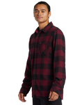 The Quiksilver Mens Buffalo Classic Flannnel Shirt in Wine Buffalo Classic Flannel