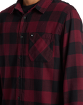 The Quiksilver Mens Buffalo Classic Flannnel Shirt in Wine Buffalo Classic Flannel