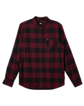 The Quiksilver Mens Buffalo Classic Flannnel Shirt in Wine Buffalo Classic Flannel