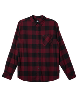 The Quiksilver Mens Buffalo Classic Flannnel Shirt in Wine Buffalo Classic Flannel