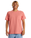 The Quiksilver Mens Salt Water Pocket Tee T-Shirt in Spiced Coral