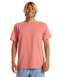 The Quiksilver Mens Salt Water Pocket Tee T-Shirt in Spiced Coral