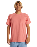 The Quiksilver Mens Salt Water Pocket Tee T-Shirt in Spiced Coral