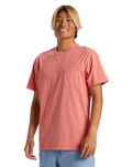 The Quiksilver Mens Salt Water Pocket Tee T-Shirt in Spiced Coral