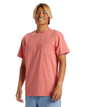 The Quiksilver Mens Salt Water Pocket Tee T-Shirt in Spiced Coral