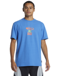 The Quiksilver Mens Stand Strong Moe T-Shirt in Nebulas Blue