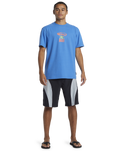 The Quiksilver Mens Stand Strong Moe T-Shirt in Nebulas Blue