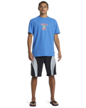 The Quiksilver Mens Stand Strong Moe T-Shirt in Nebulas Blue