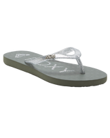 The Roxy Girls Girls Viva Sparkle Flip Flops in Cloudy Grey