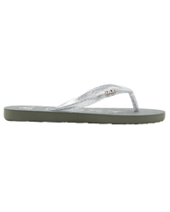 The Roxy Girls Girls Viva Sparkle Flip Flops in Cloudy Grey