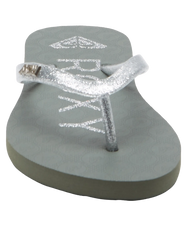 The Roxy Girls Girls Viva Sparkle Flip Flops in Cloudy Grey