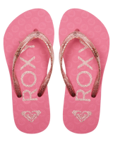 The Roxy Girls Girls Viva Sparkle Flip Flops in Pink 1