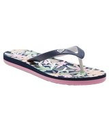 The Roxy Girls Girls Tahiti VII Flip Flops in Navy & Pink