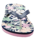 The Roxy Girls Girls Tahiti VII Flip Flops in Navy & Pink