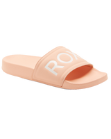 The Roxy Girls Girls Slippy II Sliders in Peach Cream