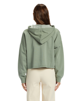 The Roxy Womens Drakes Cove Half Zip Hoodie in Agave Green