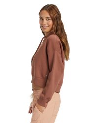 The Roxy Womens Onshore Hoodie in Rootbeer