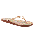 The Roxy Womens Bermuda Print Flip Flops in Brown Combo