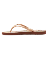 The Roxy Womens Bermuda Print Flip Flops in Brown Combo