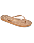 The Roxy Womens Viva Sparkle Flip Flops in Bronze