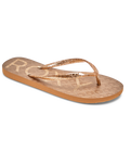 The Roxy Womens Viva Sparkle Flip Flops in Bronze