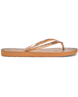 The Roxy Womens Viva Sparkle Flip Flops in Bronze