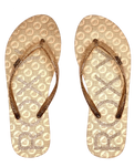 The Roxy Womens Viva Sparkle Flip Flops in Bronze