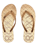 The Roxy Womens Viva Sparkle Flip Flops in Bronze