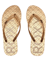 The Roxy Womens Viva Sparkle Flip Flops in Bronze